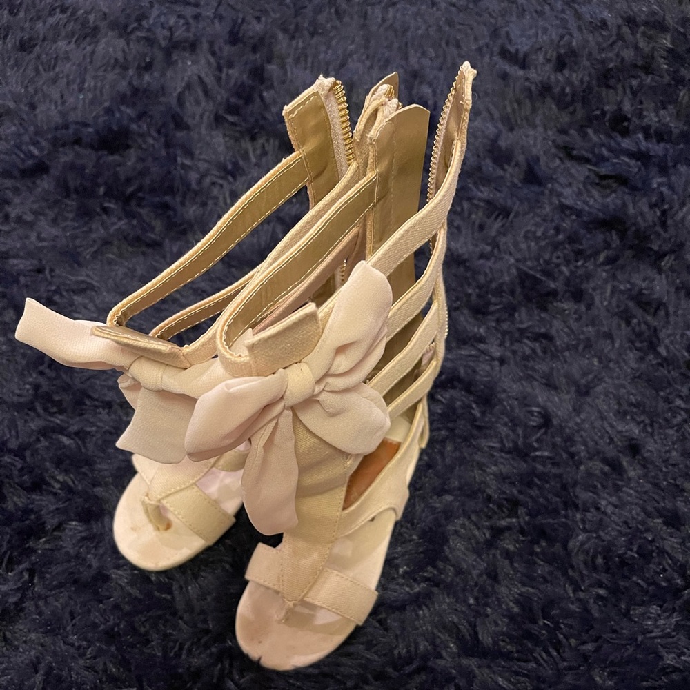 Joyfolie size huge sandals gladiator with bows